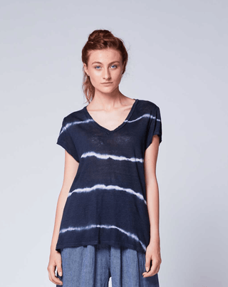 Tie - Dye Deep V - Neck Tee - Baci Fashion