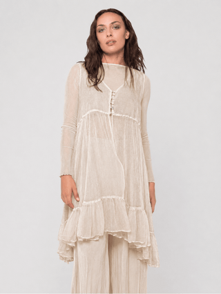 Tiered Button Down Tunic Tank - Baci Fashion