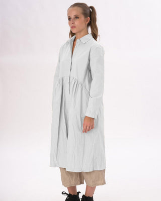 Tiered Waist Organic Cotton Shirt Dress - Baci Fashion
