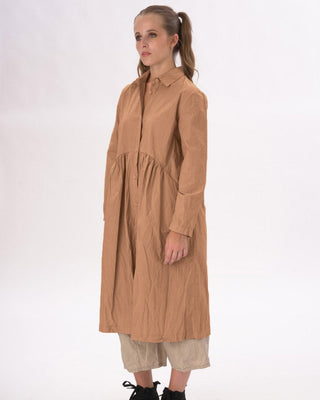 Tiered Waist Organic Cotton Shirt Dress - Baci Fashion