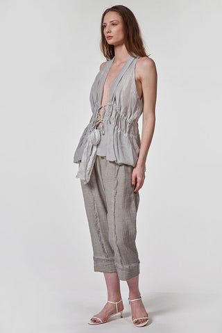 Top with Double Waist Ties - Baci Fashion