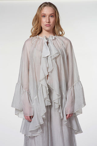 Tunic with Ruffles and Neck Tie - Baci Fashion