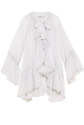 Tunic with Ruffles and Neck Tie - Baci Fashion