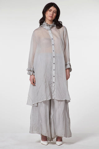 Tunic with Ruffles on Sleeves and Neckline - Baci Fashion