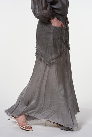 Two - Fabric Flared Skirt - Baci Fashion