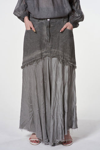 Two - Fabric Flared Skirt - Baci Fashion
