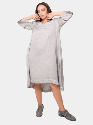 v neck 3/4 sleeve midi dress Francesca