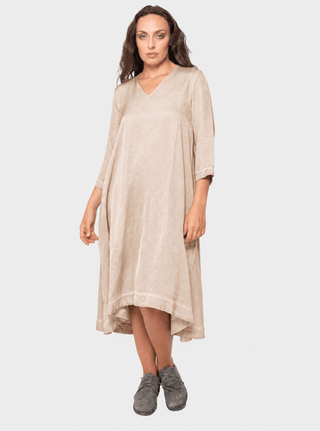 V Neck 3/4 Sleeve Midi Dress - Baci Fashion