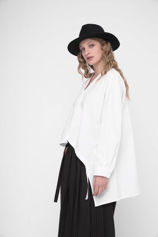 V Neck Buttoned Long Sleeve Shirt - Baci Fashion