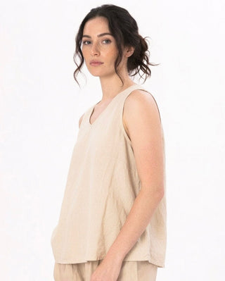 V-Neck Organic Cotton Tank Shirt - Baci Fashion