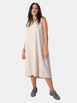 V-Neck Sleeveless Organic Cotton Midi Dress - Baci Fashion