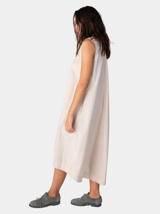 V-Neck Sleeveless Organic Cotton Midi Dress - Baci Fashion