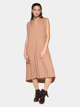 V-Neck Sleeveless Organic Cotton Midi Dress - Baci Fashion