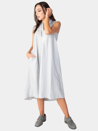 V-Neck Sleeveless Organic Cotton Midi Dress - Baci Fashion