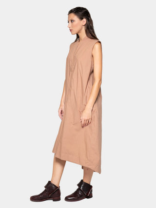 V-Neck Sleeveless Organic Cotton Midi Dress - Baci Fashion