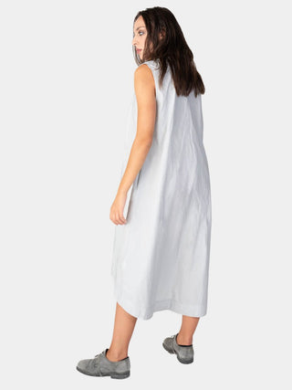 V-Neck Sleeveless Organic Cotton Midi Dress - Baci Fashion