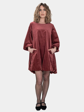 Velvet Balloon Mini Dress - Baci Fashion