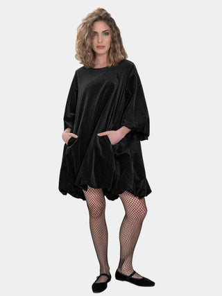 Velvet Balloon Mini Dress - Baci Fashion