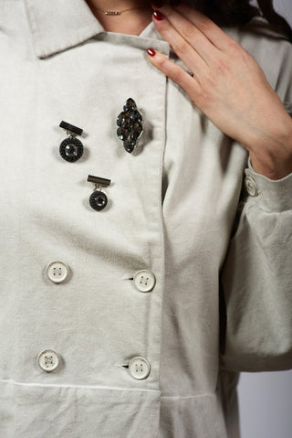 Velvet Double - Breasted Long Coat - Baci Fashion