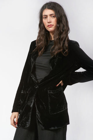 Velvet Jacket with Pockets - Baci Fashion