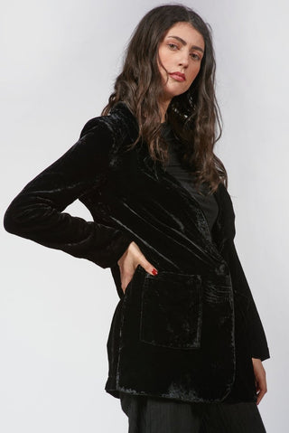 Velvet Jacket with Pockets - Baci Fashion