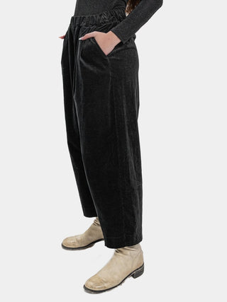 Velvet Pleated Elastic Waist Trousers - Baci Fashion