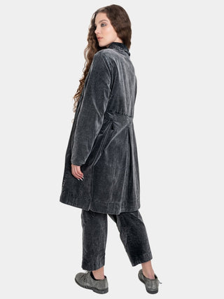 Velvet Shawl Collar Swing Jacket - Baci Fashion