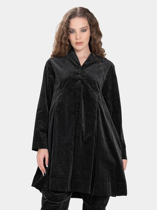 Velvet Shawl Collar Swing Jacket - Baci Fashion