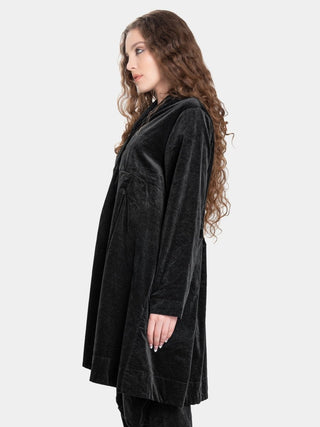 Velvet Shawl Collar Swing Jacket - Baci Fashion