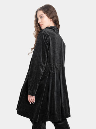 Velvet Shawl Collar Swing Jacket - Baci Fashion