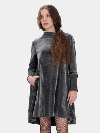 Velvet Tunic with Knit Details - Baci Fashion