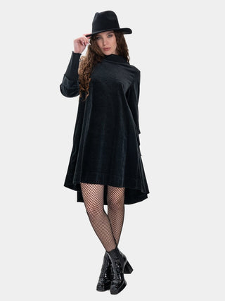 Velvet Tunic with Knit Details - Baci Fashion