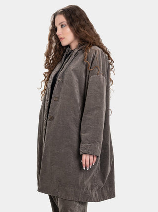 Vintage Look Cotton Overcoat - Baci Fashion