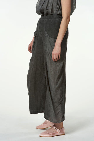 Wide - Leg Pants with Front Long Pockets - Baci Fashion