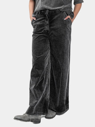 Wide Leg Velvet Trousers - Baci Fashion