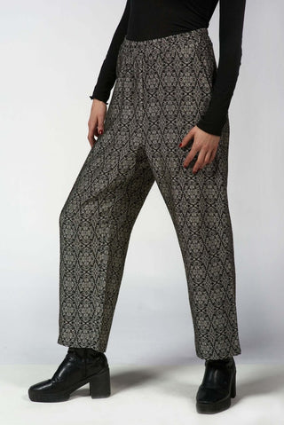 Wool - Blend Pants with Back Pockets - Baci Fashion