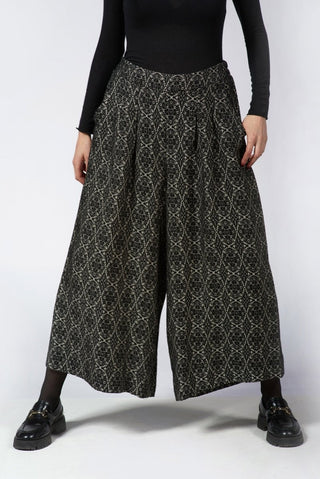 Wool - Blend Wide - Leg Pants - Baci Fashion
