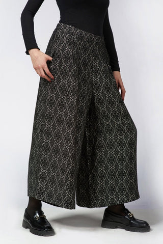 Wool - Blend Wide - Leg Pants - Baci Fashion