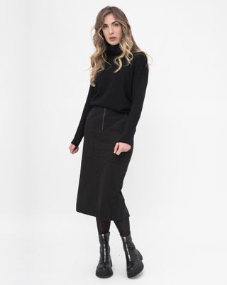 Zip Up Midi Skirt - Baci Fashion