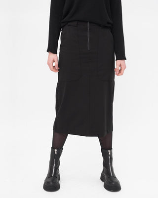 Zip Up Midi Skirt - Baci Fashion