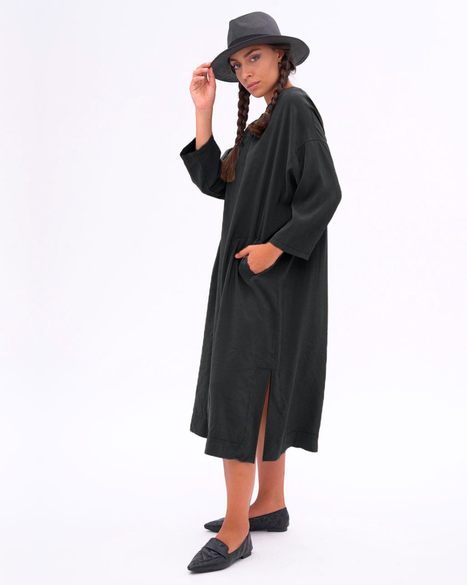 boat neck shirt dress boohoo Women's Cotton Poplin Button Through Boat Neck Mini Dress in Black | Size: 12
