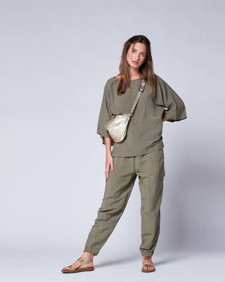 Linen Drop Shoulder Tee