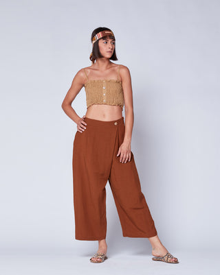 Linen Wrap Front Culottes