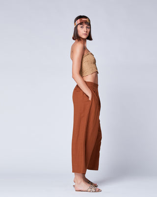 Linen Wrap Front Culottes