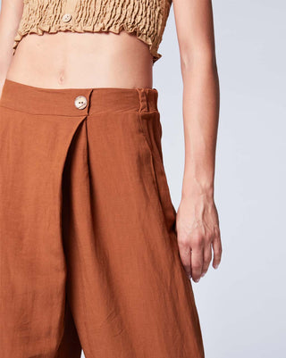 Linen Wrap Front Culottes