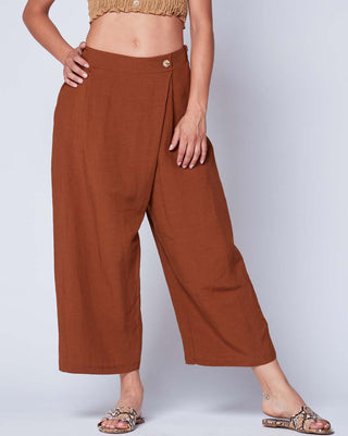 Linen Wrap Front Culottes