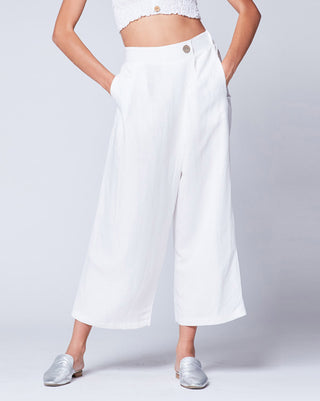 Linen Wrap Front Culottes