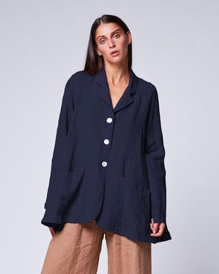 Linen 3 Button Swing Jacket