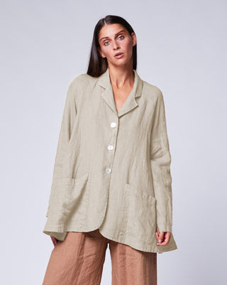 Linen 3 Button Swing Jacket