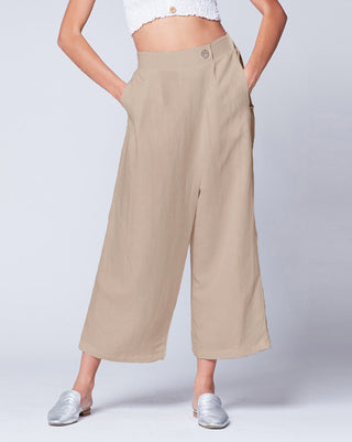 Linen Wrap Front Culottes